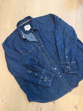 BDG Urban Outfitters Denim Western Snap Button Shirt Contrast Stitch XS